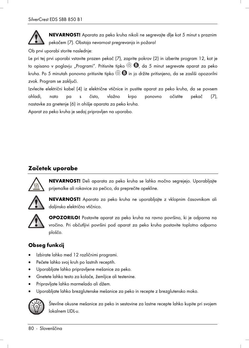 Začetek uporabe | Silvercrest SBB 850 B1 User Manual | Page 82 / 172