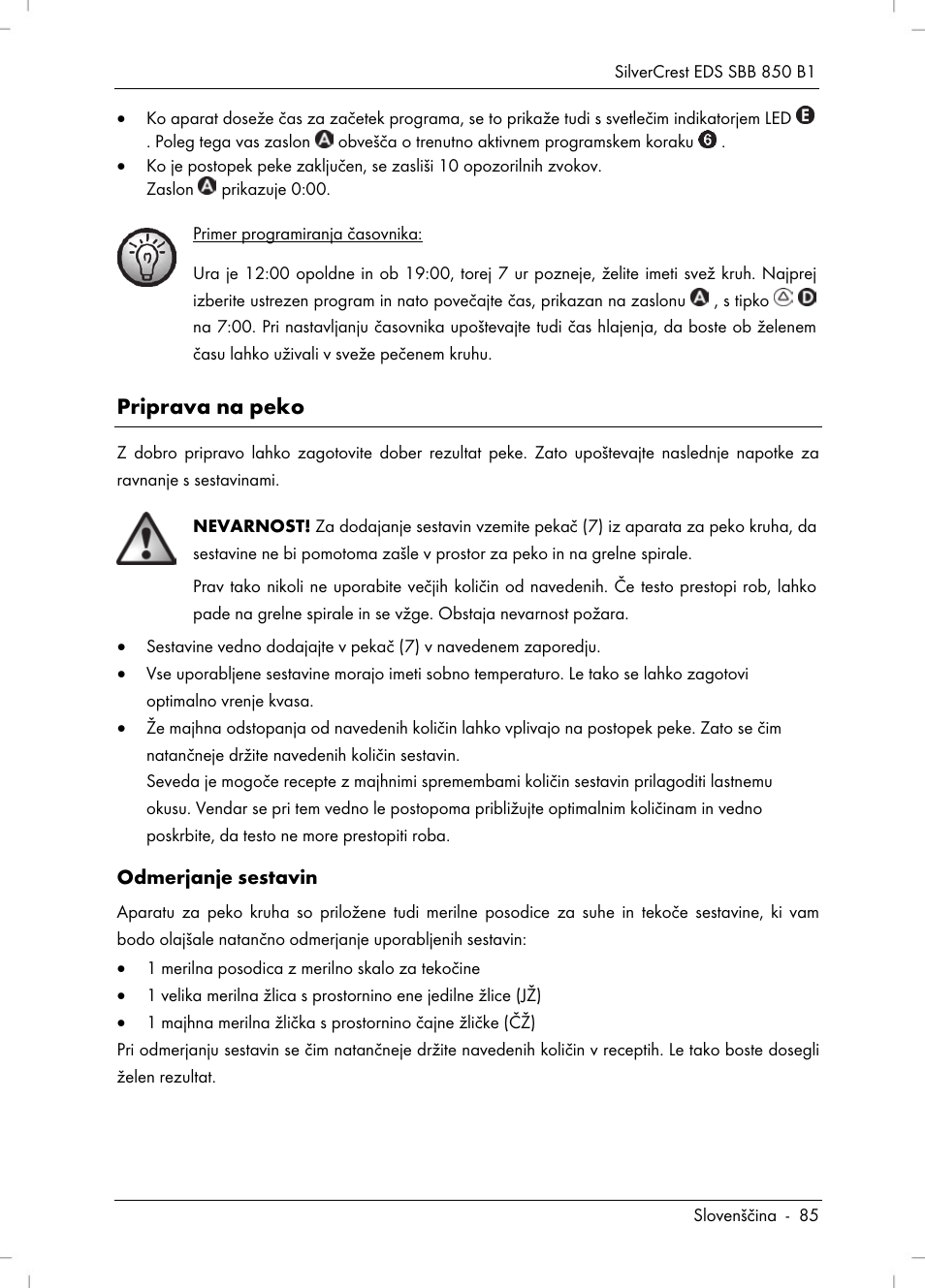 Priprava na peko | Silvercrest SBB 850 B1 User Manual | Page 87 / 172
