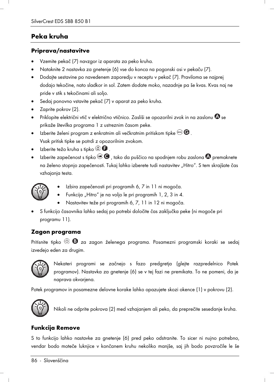 Peka kruha | Silvercrest SBB 850 B1 User Manual | Page 88 / 172