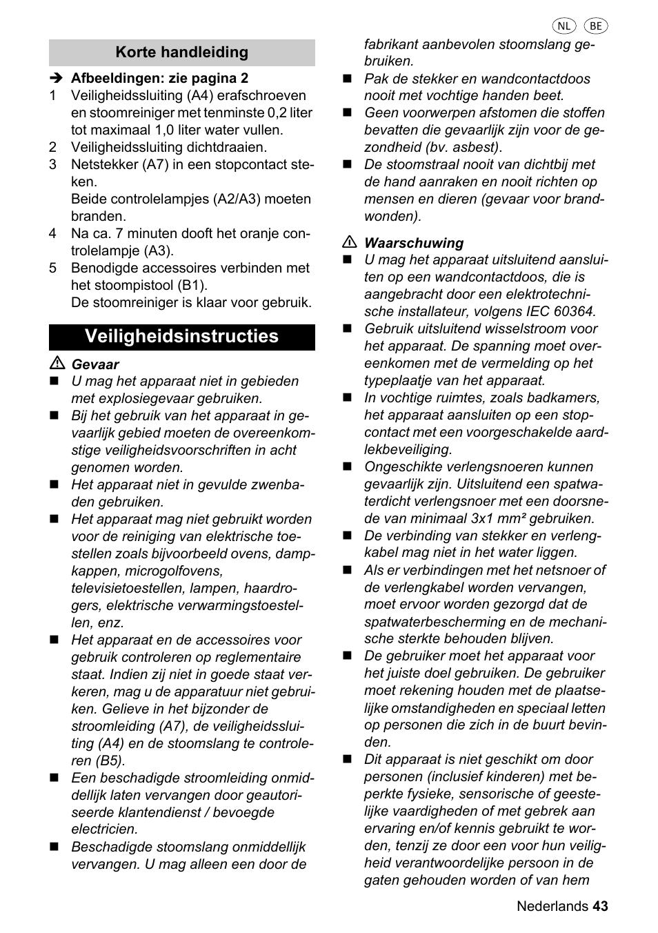 Veiligheidsinstructies | Silvercrest SDR 1500 A1 User Manual | Page 43 / 80
