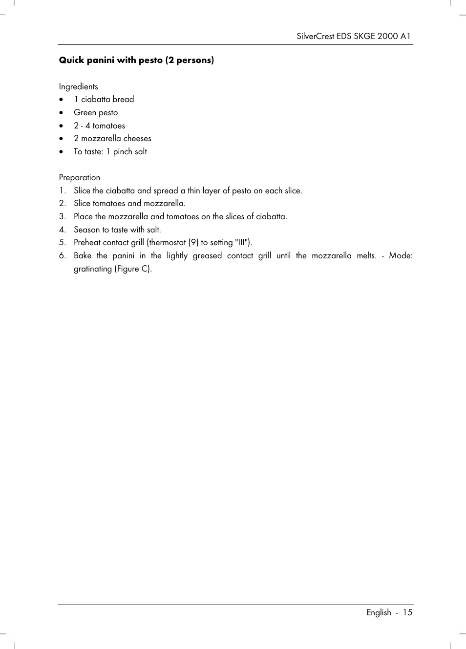 Silvercrest SKGE 2000 A1 User Manual | Page 17 / 100