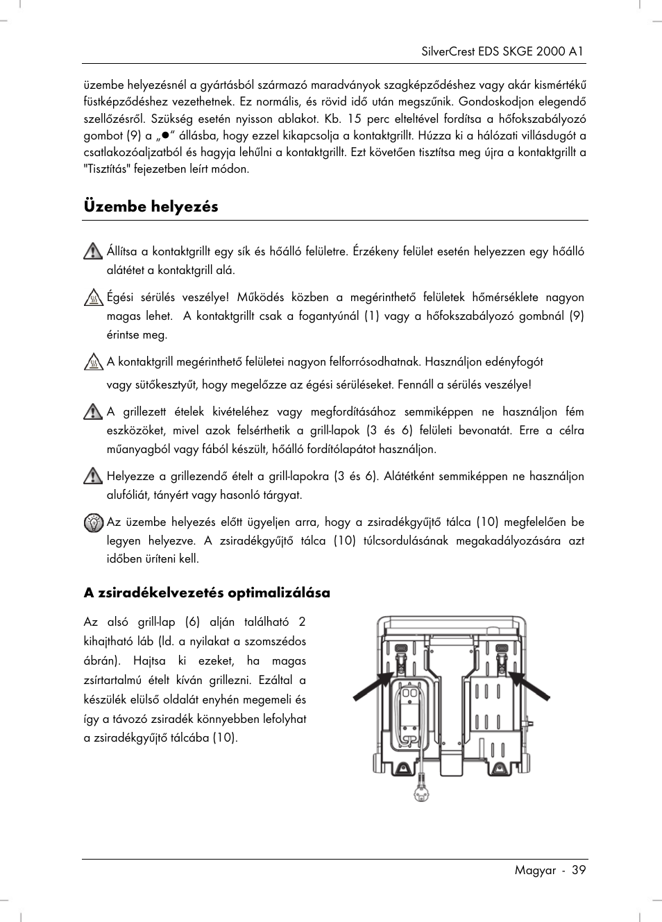 Üzembe helyezés | Silvercrest SKGE 2000 A1 User Manual | Page 41 / 100