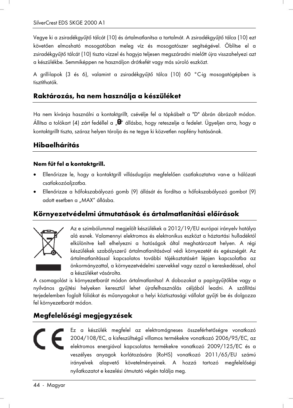 Silvercrest SKGE 2000 A1 User Manual | Page 46 / 100