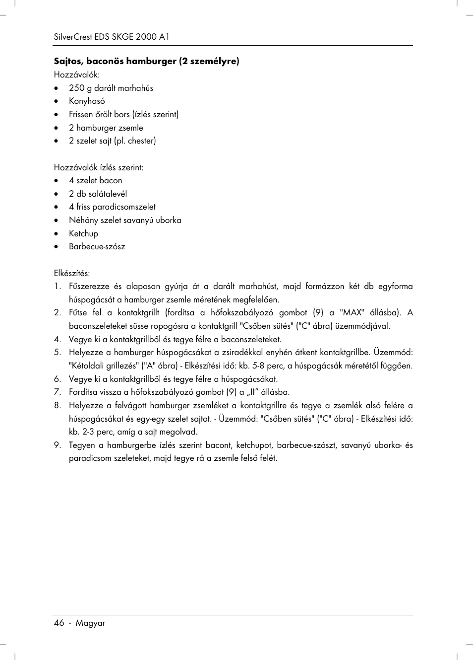 Silvercrest SKGE 2000 A1 User Manual | Page 48 / 100