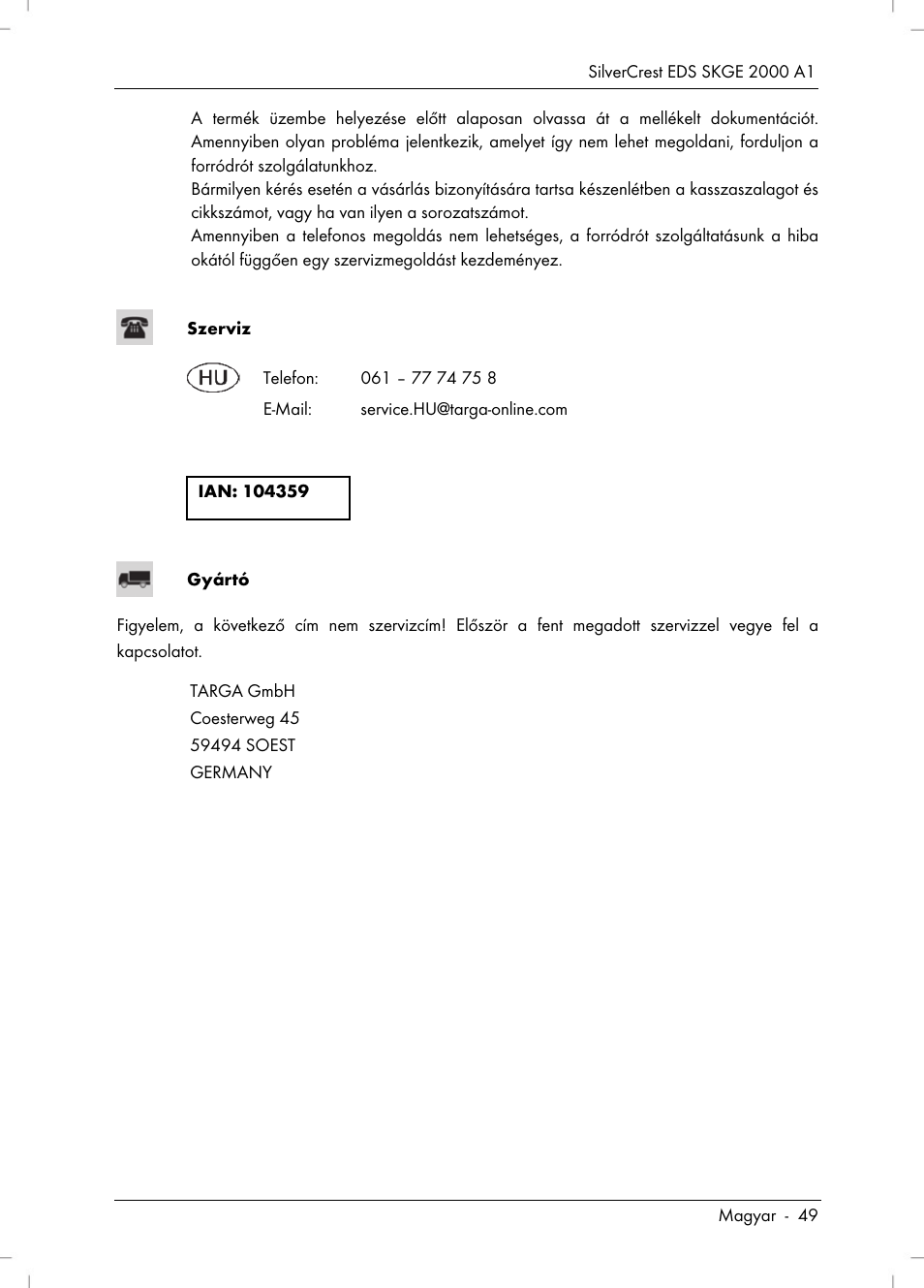 Silvercrest SKGE 2000 A1 User Manual | Page 51 / 100