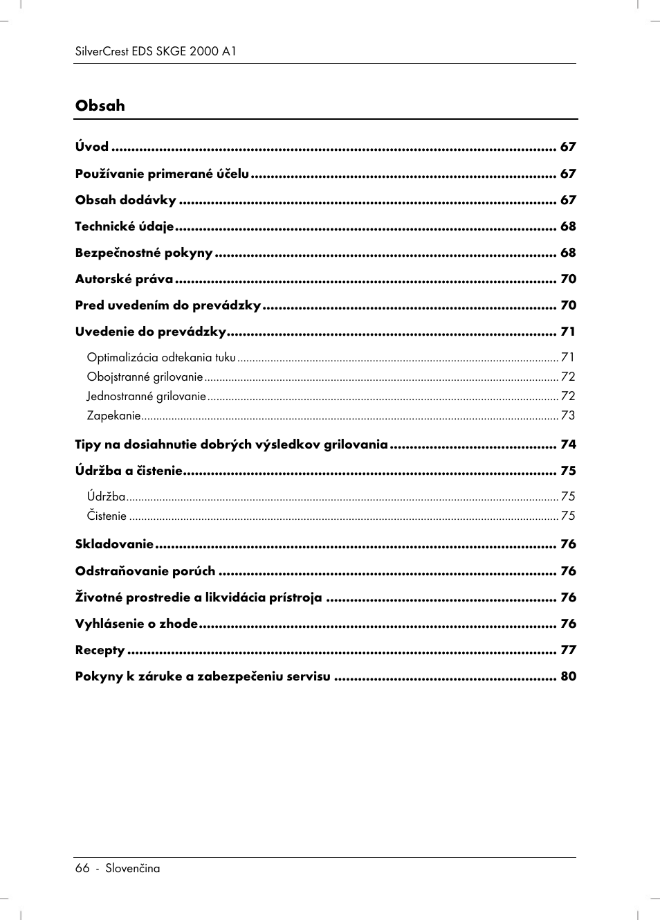 Silvercrest SKGE 2000 A1 User Manual | Page 68 / 100