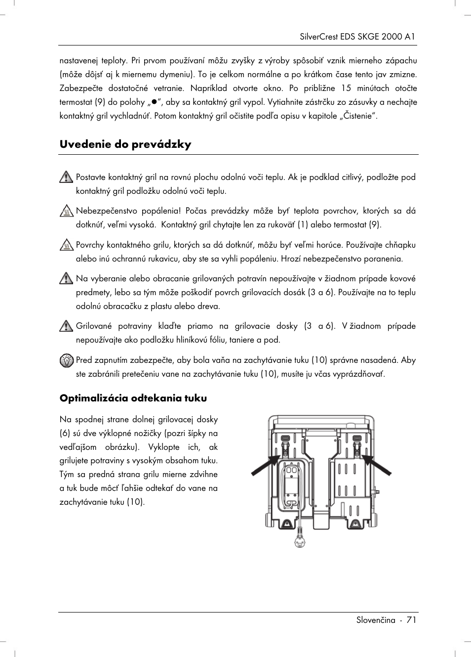 Uvedenie do prevádzky | Silvercrest SKGE 2000 A1 User Manual | Page 73 / 100