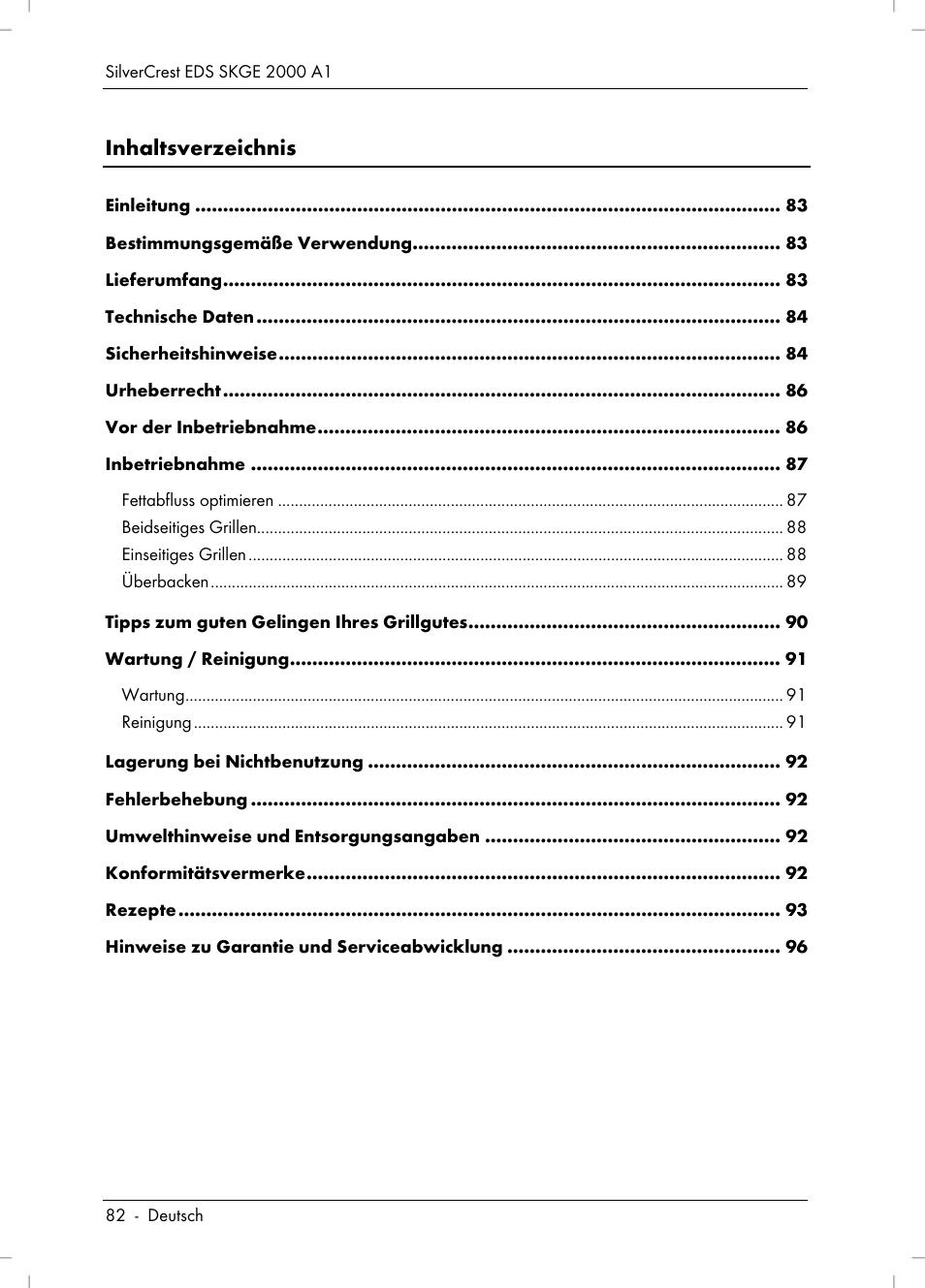 Silvercrest SKGE 2000 A1 User Manual | Page 84 / 100