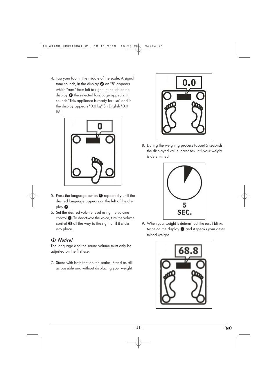 Notice | Silvercrest SPWS 180 A1 User Manual | Page 22 / 41