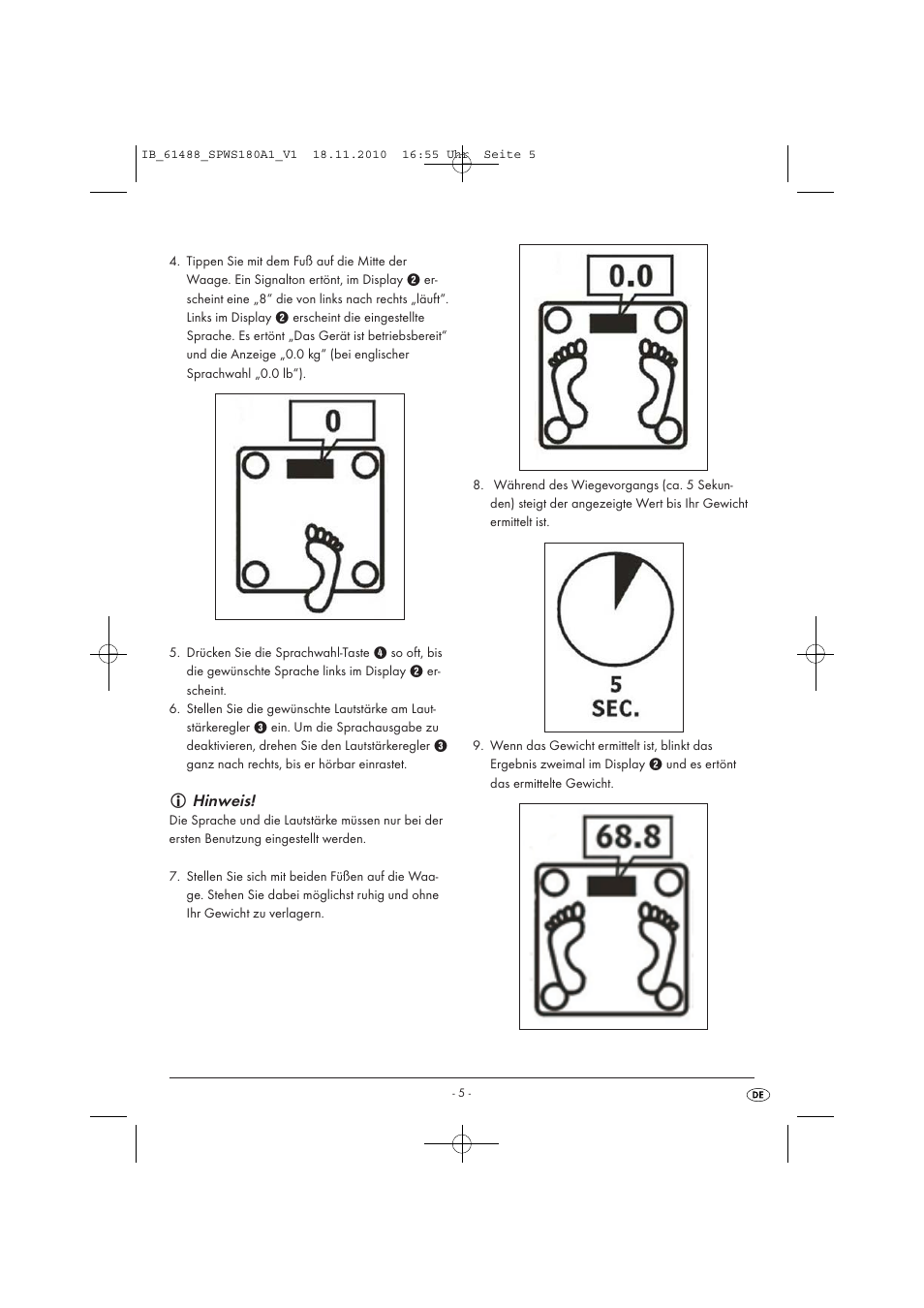 Hinweis | Silvercrest SPWS 180 A1 User Manual | Page 6 / 41