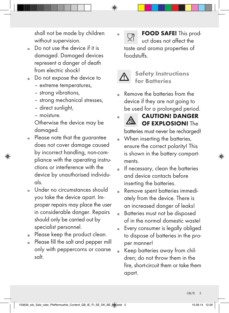 Silvercrest Z31738/Z31738A/ Z31738B/Z31738C User Manual | Page 5 / 35
