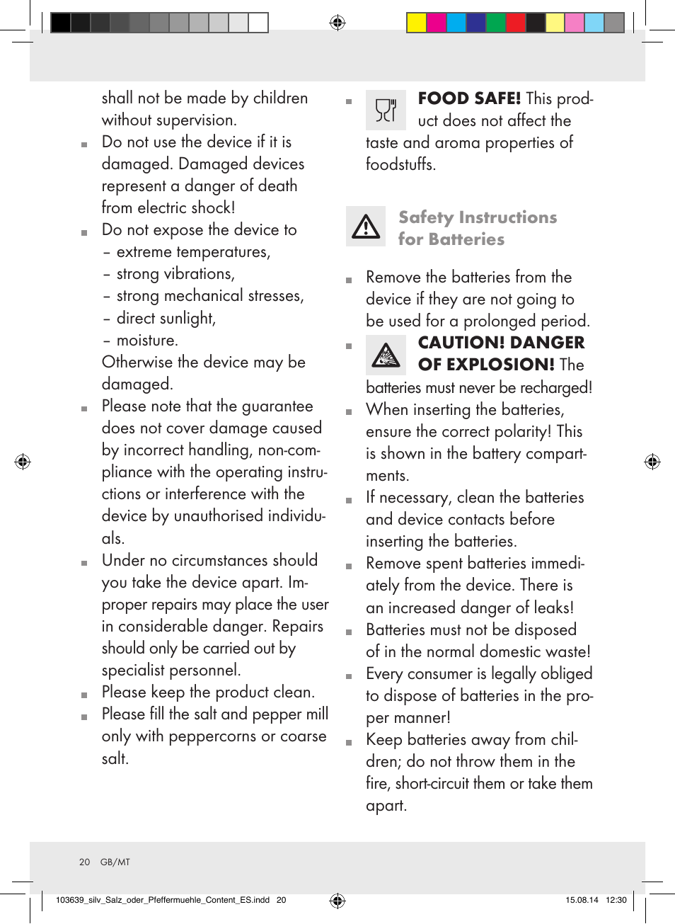 Silvercrest Z31738/Z31738A/ Z31738B/Z31738C User Manual | Page 20 / 28