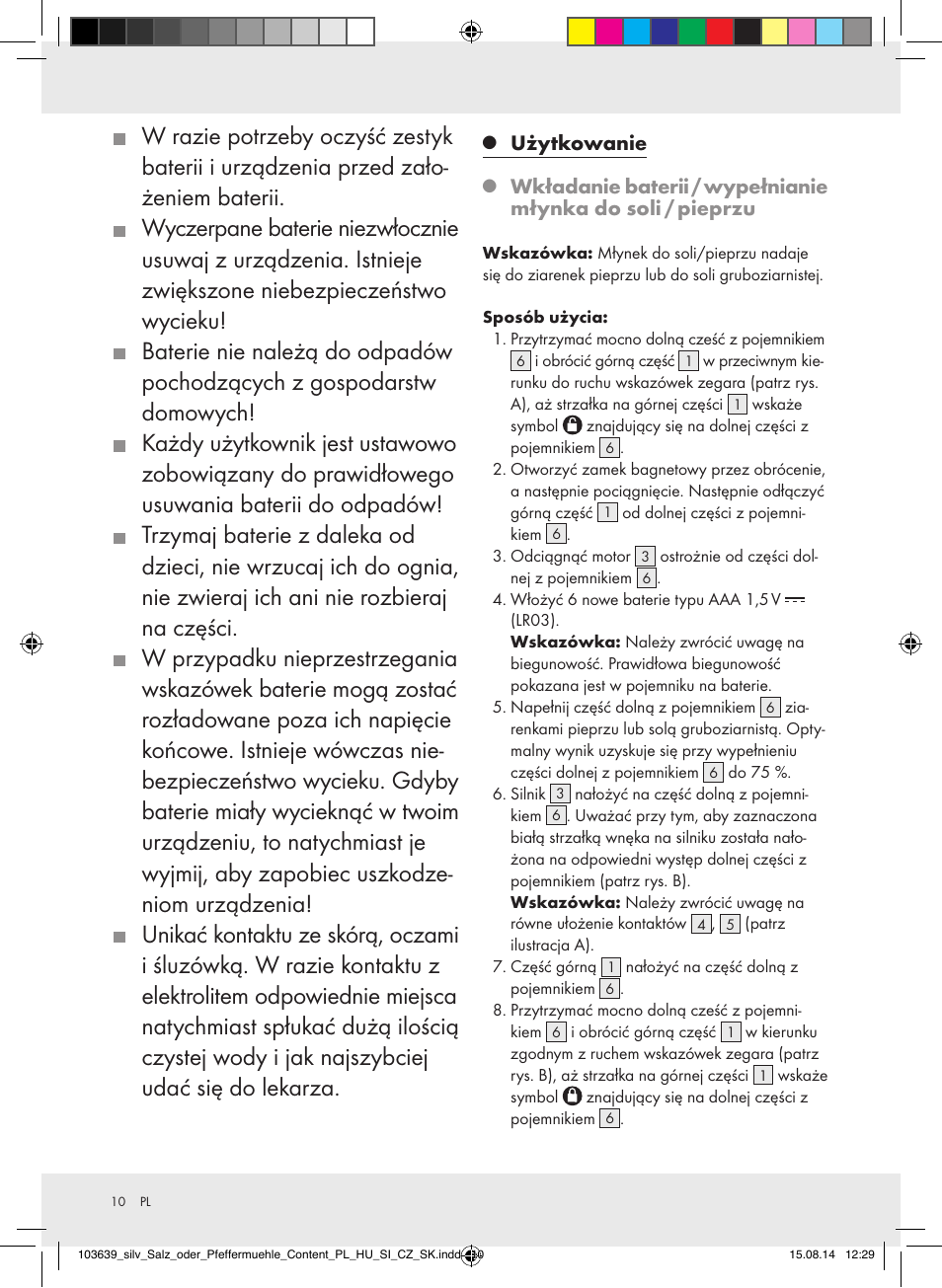 Silvercrest Z31738/Z31738A/ Z31738B/Z31738C User Manual | Page 10 / 35