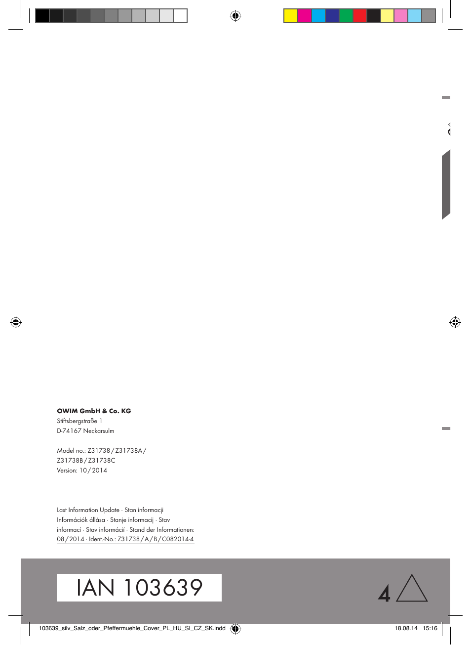 Silvercrest Z31738/Z31738A/ Z31738B/Z31738C User Manual | Page 35 / 35