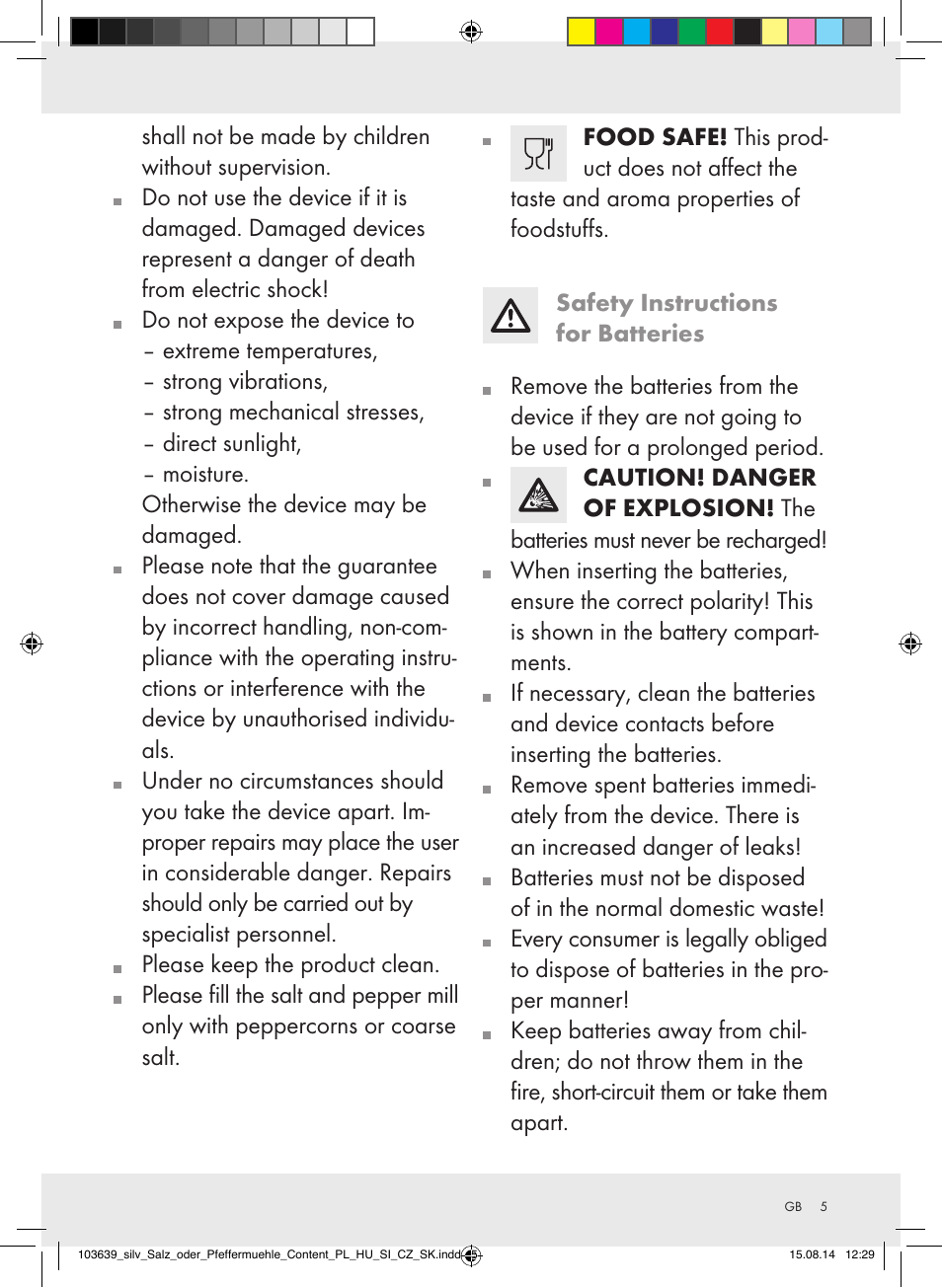 Silvercrest Z31738/Z31738A/ Z31738B/Z31738C User Manual | Page 5 / 35