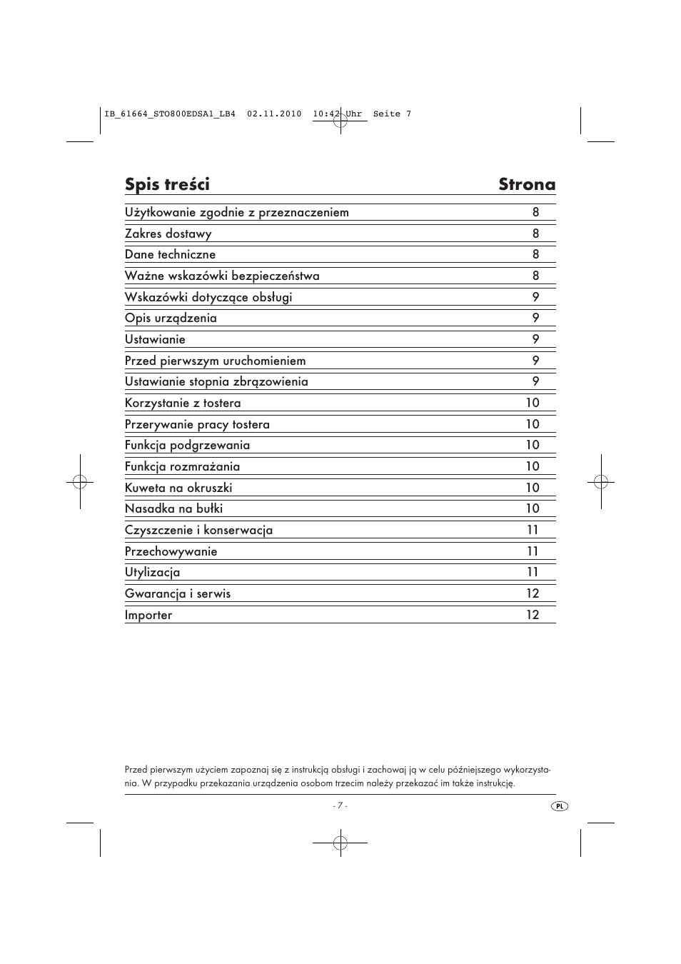 Silvercrest STO 800 EDS A1 User Manual | Page 9 / 38