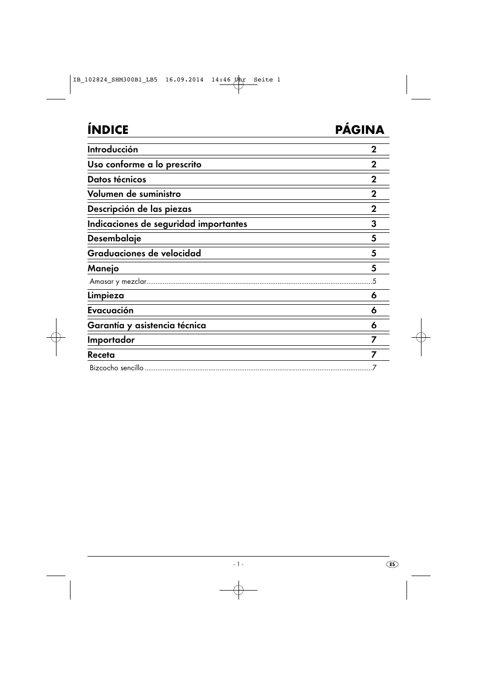 Índice página | Silvercrest SHM 300 B1 User Manual | Page 4 / 43