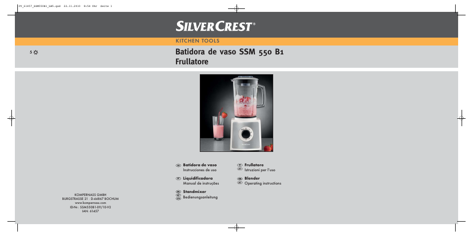 Silvercrest SSM 550 B1 User Manual | 52 pages