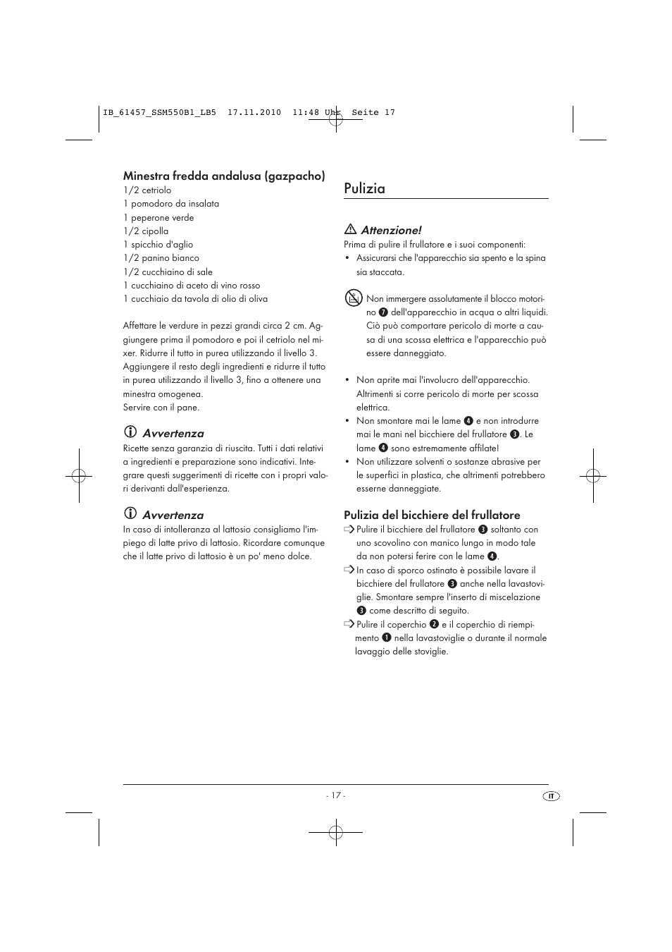 Pulizia | Silvercrest SSM 550 B1 User Manual | Page 19 / 52