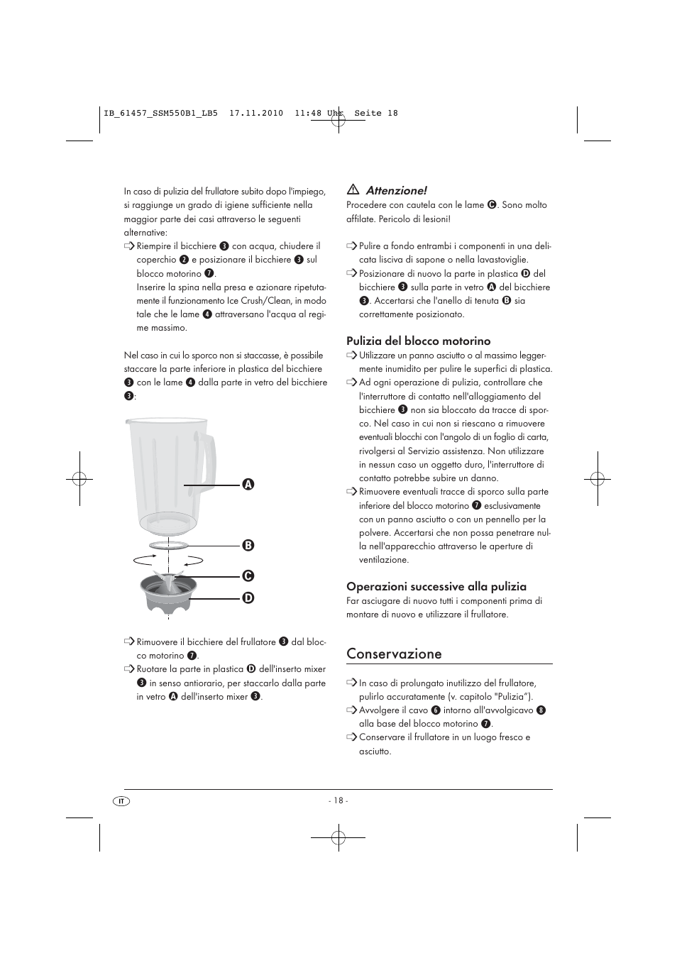 Conservazione | Silvercrest SSM 550 B1 User Manual | Page 20 / 52