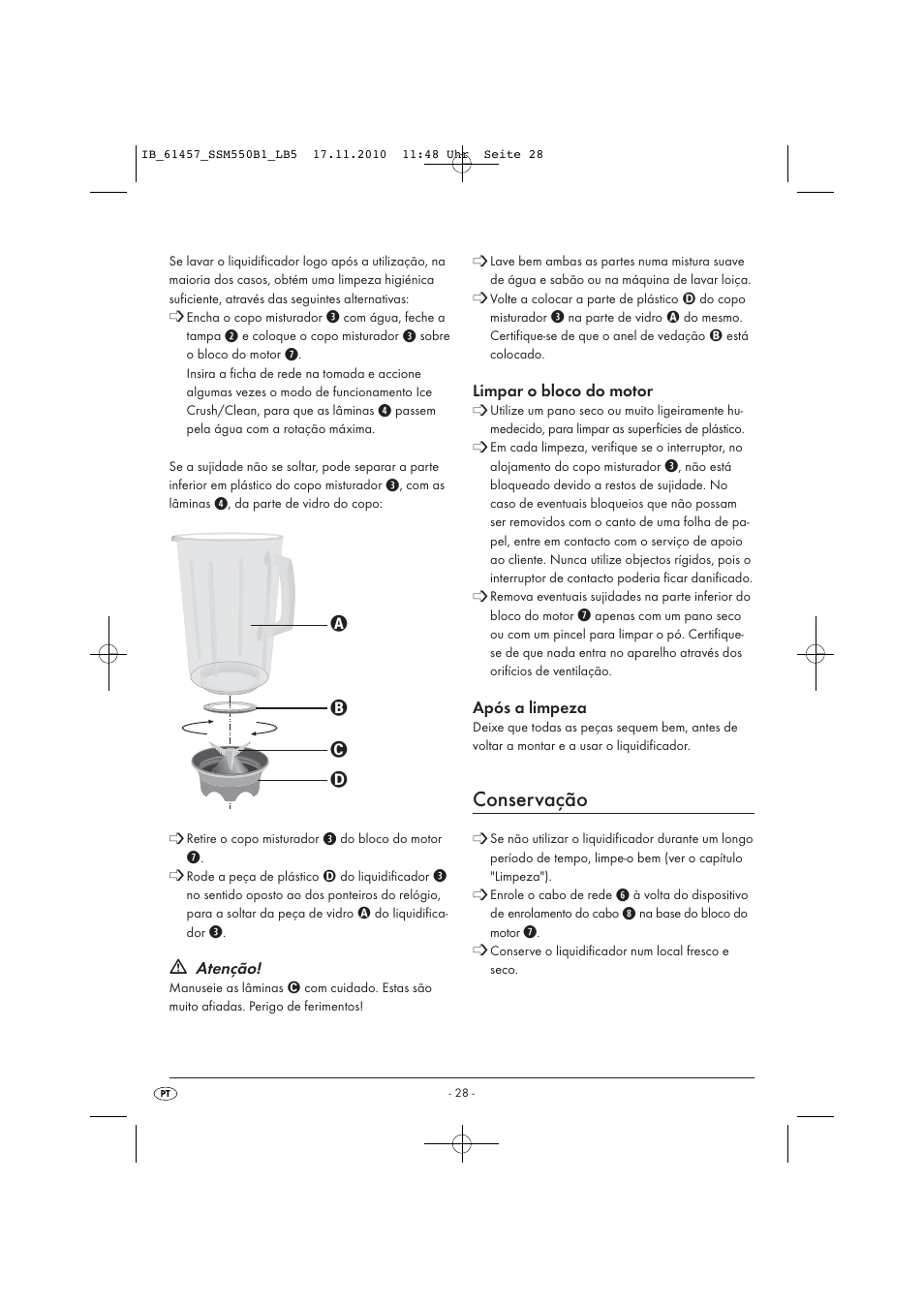 Conservação | Silvercrest SSM 550 B1 User Manual | Page 30 / 52