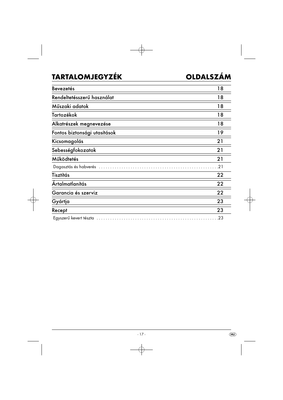 Tartalomjegyzék oldalszám | Silvercrest SHM 300 B1 User Manual | Page 20 / 59