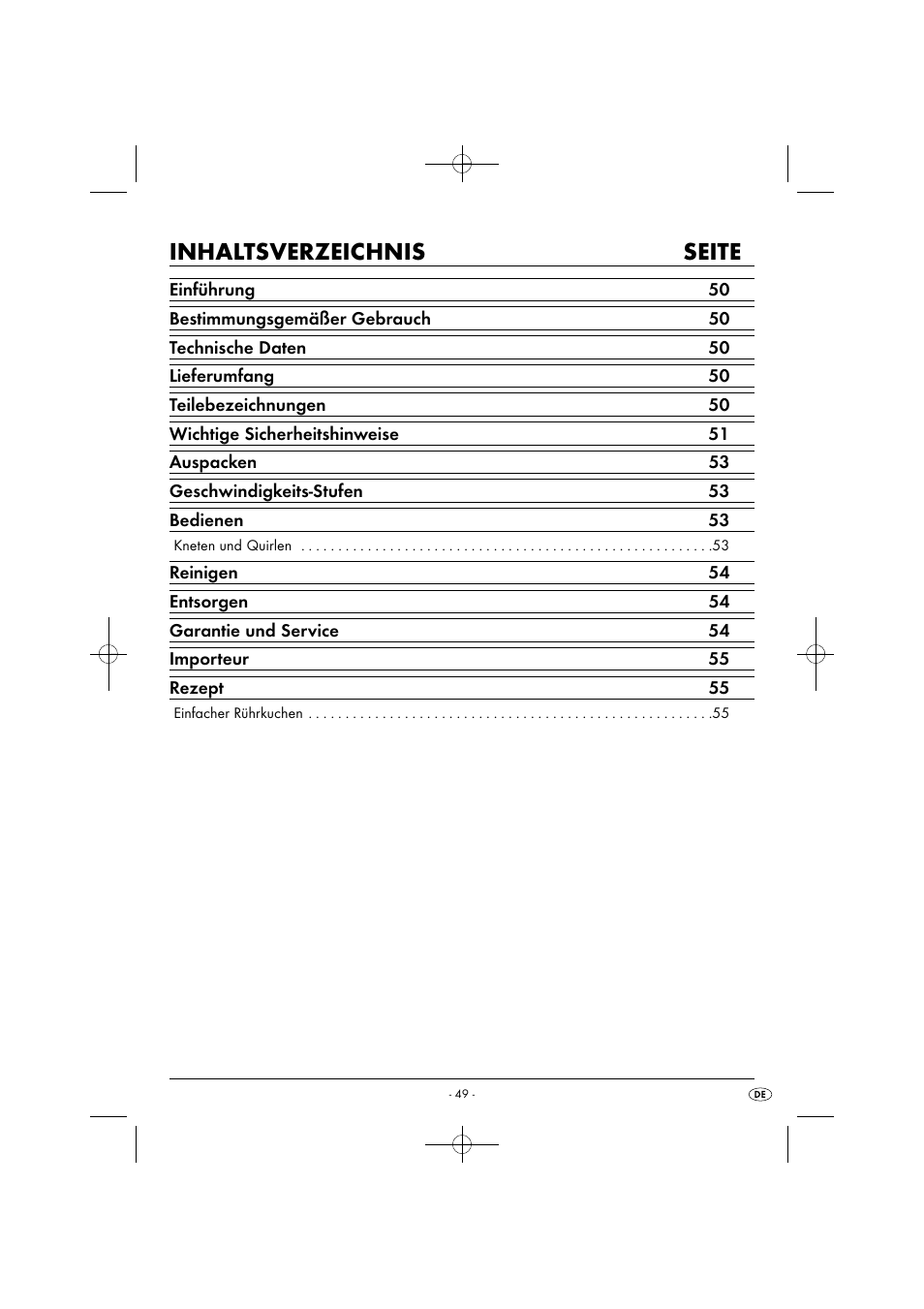 Inhaltsverzeichnis seite | Silvercrest SHM 300 B1 User Manual | Page 52 / 59