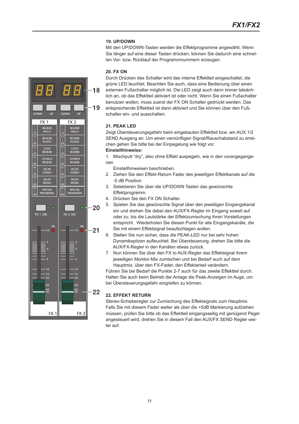 Fx1/fx2 | Dynacord PowerMate 600 User Manual | Page 11 / 64