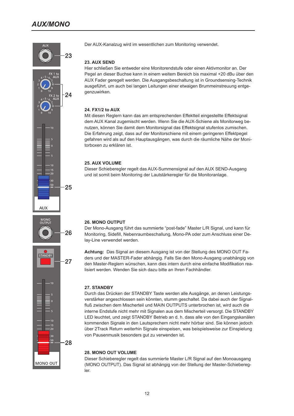 Aux/mono | Dynacord PowerMate 600 User Manual | Page 12 / 64