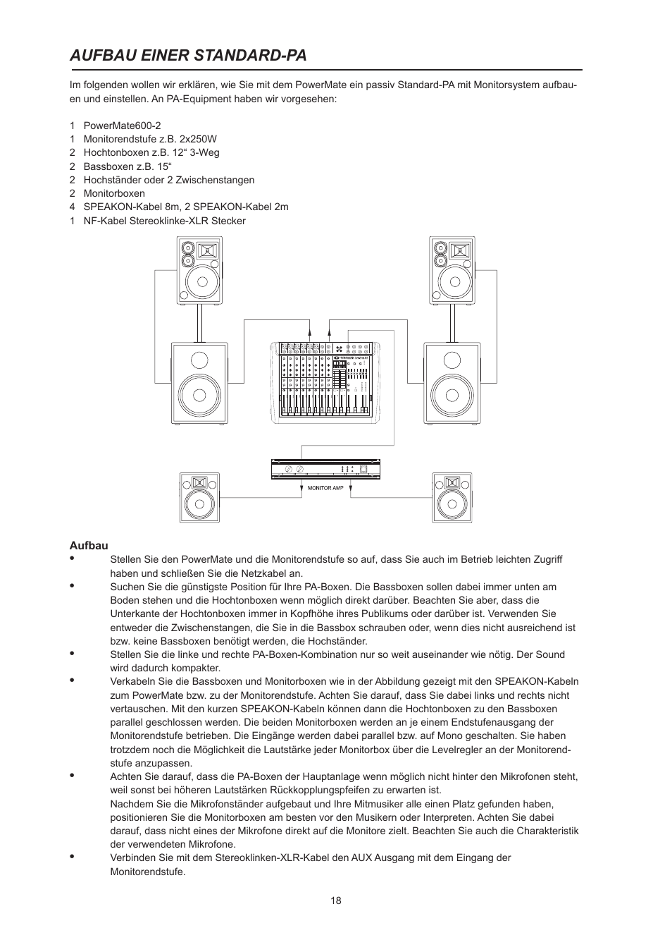 Aufbau einer standard-pa | Dynacord PowerMate 600 User Manual | Page 18 / 64