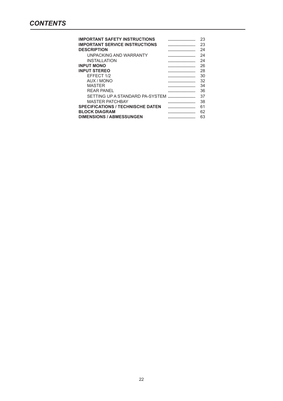 Dynacord PowerMate 600 User Manual | Page 22 / 64