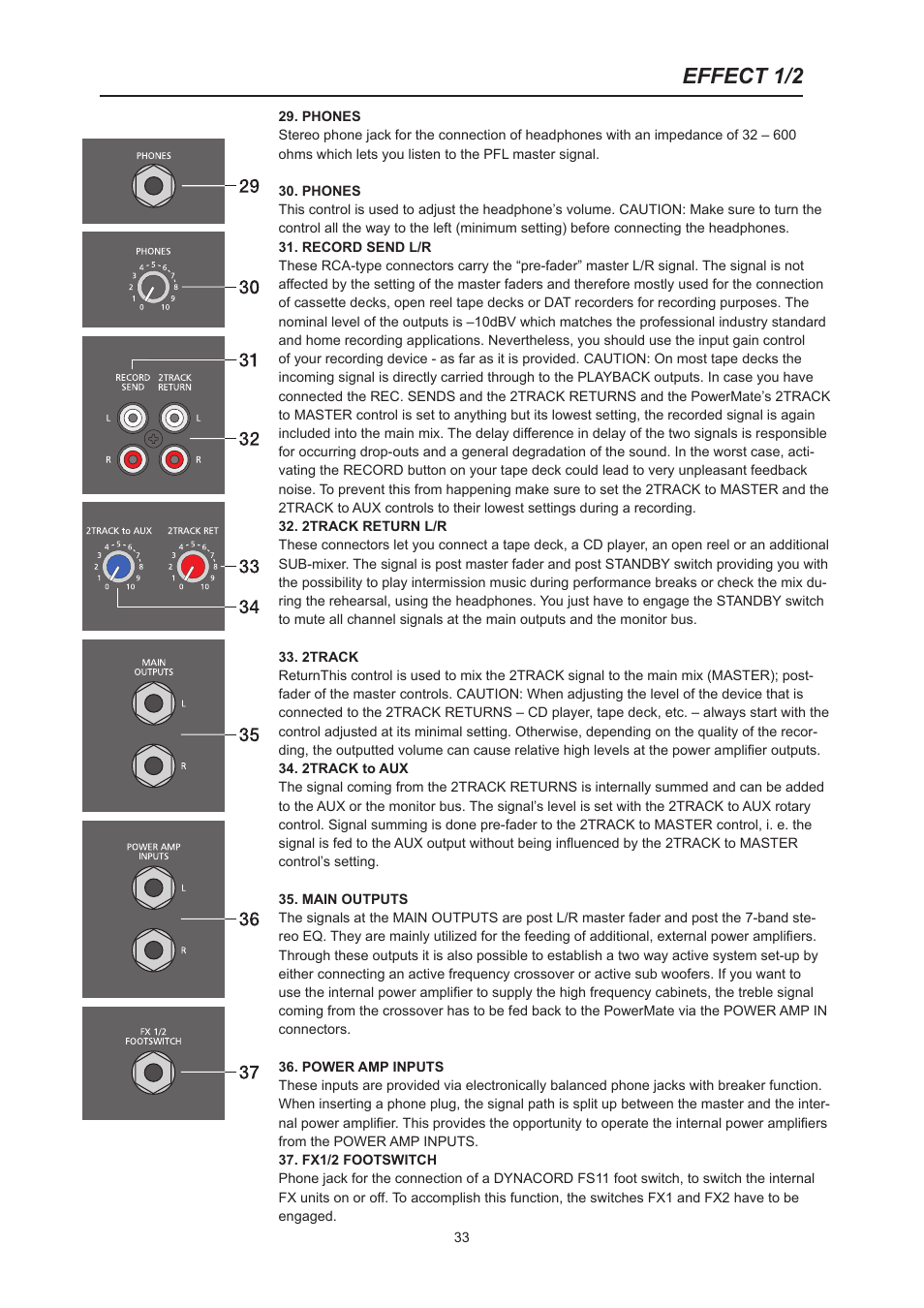 Effect 1/2 | Dynacord PowerMate 600 User Manual | Page 33 / 64