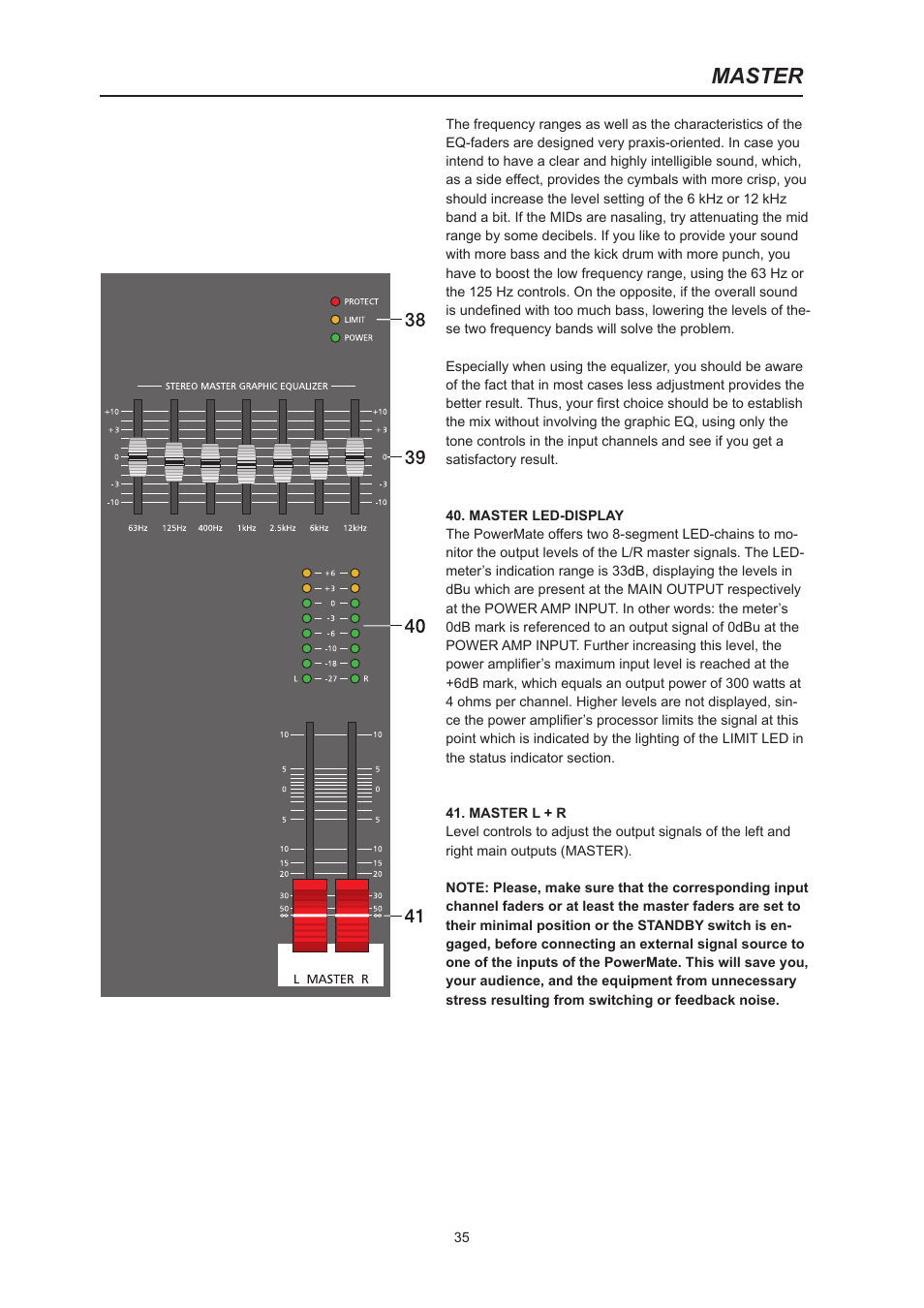 Master | Dynacord PowerMate 600 User Manual | Page 35 / 64