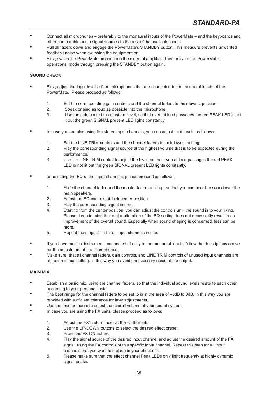 Standard-pa | Dynacord PowerMate 600 User Manual | Page 39 / 64