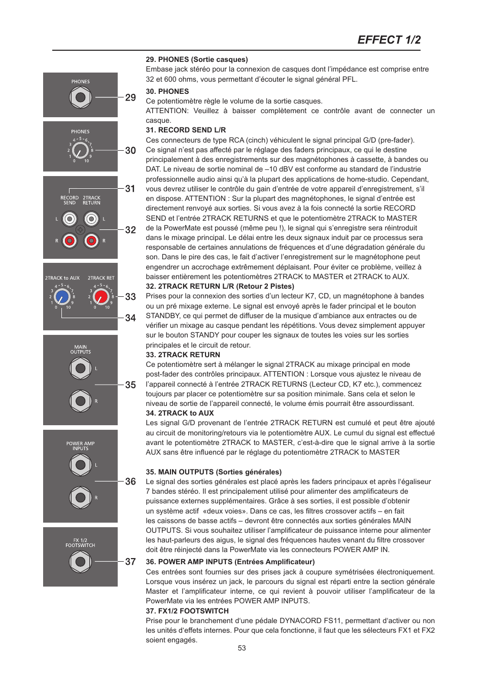 Effect 1/2 | Dynacord PowerMate 600 User Manual | Page 53 / 64