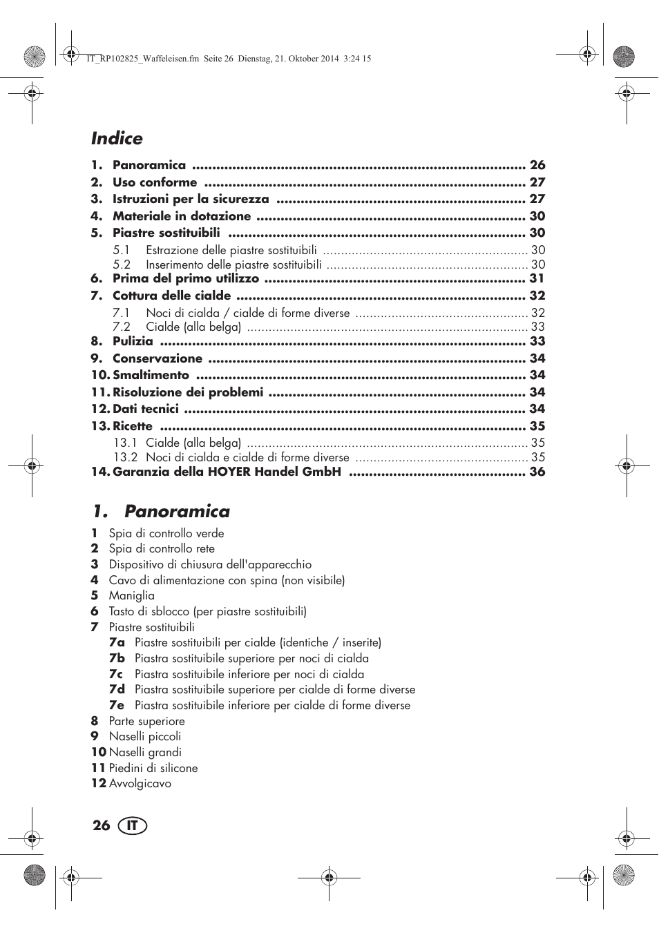 Indice, Panoramica | Silvercrest SWEW 750 B2 User Manual | Page 28 / 54