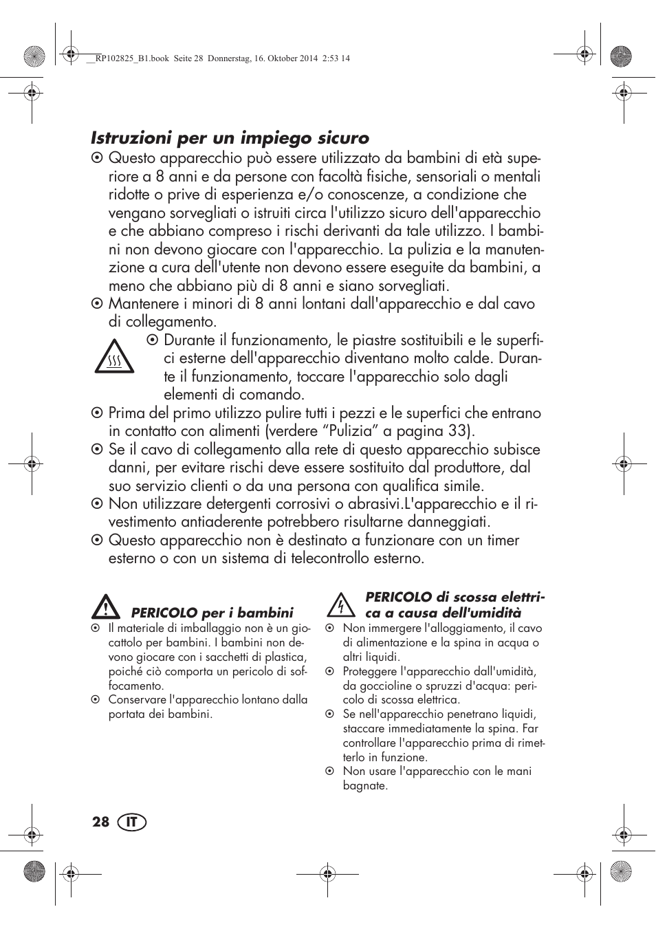Istruzioni per un impiego sicuro | Silvercrest SWEW 750 B2 User Manual | Page 30 / 54