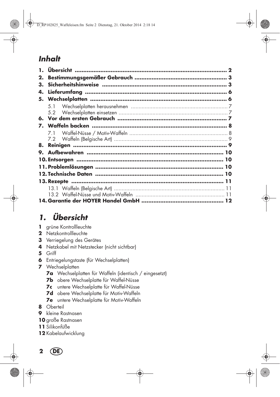 Inhalt, Übersicht | Silvercrest SWEW 750 B2 User Manual | Page 4 / 54