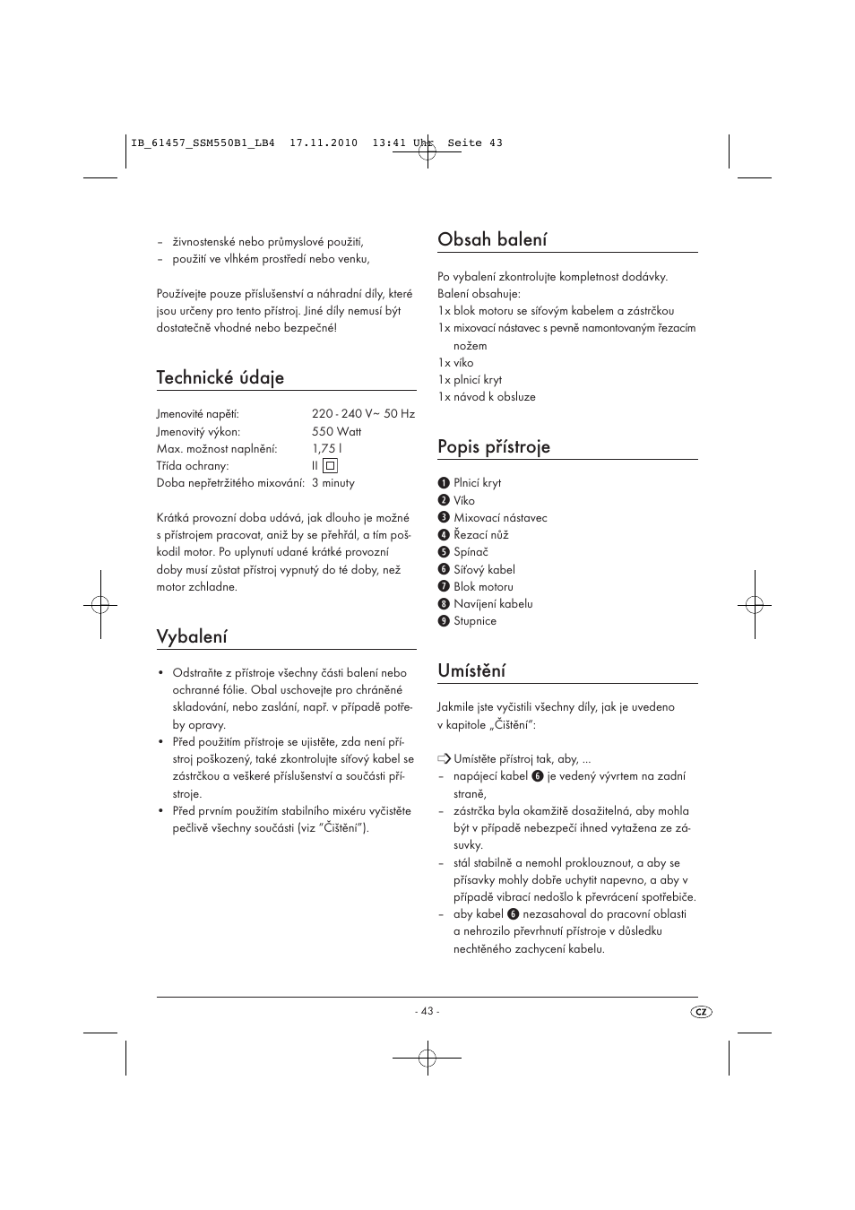 Silvercrest SSM 550 B1 User Manual | Page 45 / 72