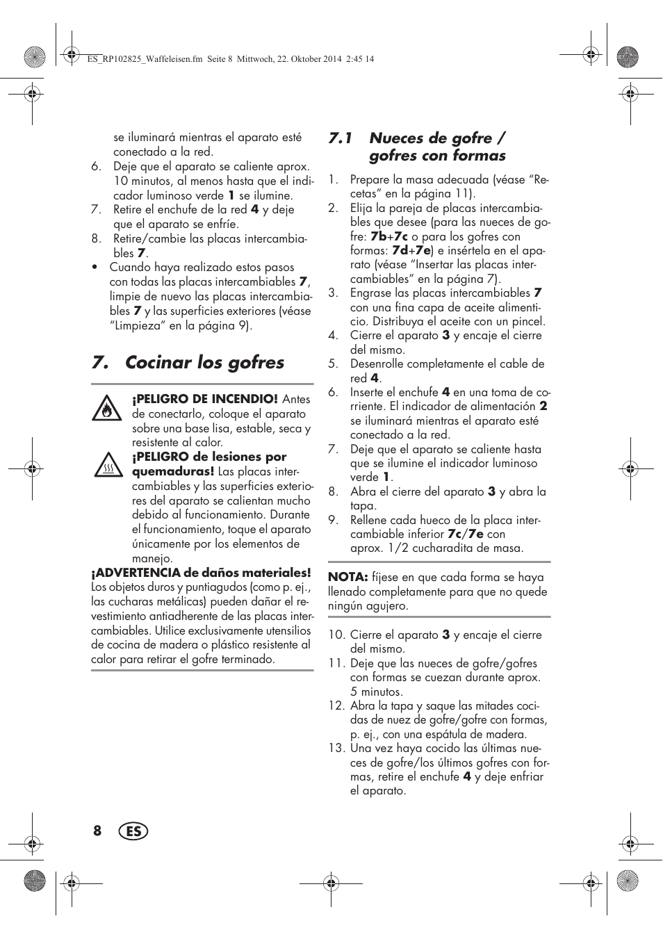 Cocinar los gofres | Silvercrest SWEW 750 B2 User Manual | Page 10 / 66