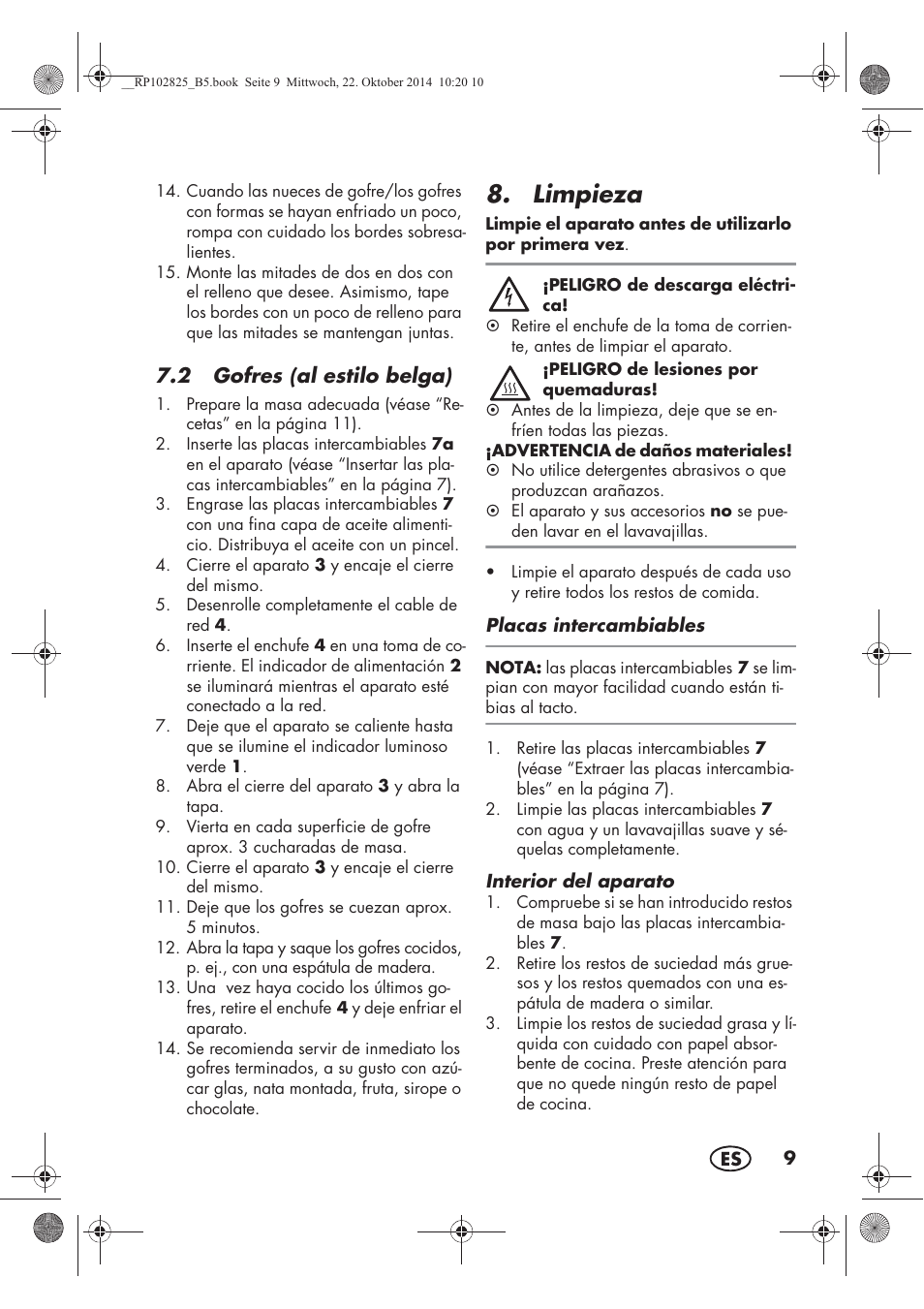 Limpieza | Silvercrest SWEW 750 B2 User Manual | Page 11 / 66
