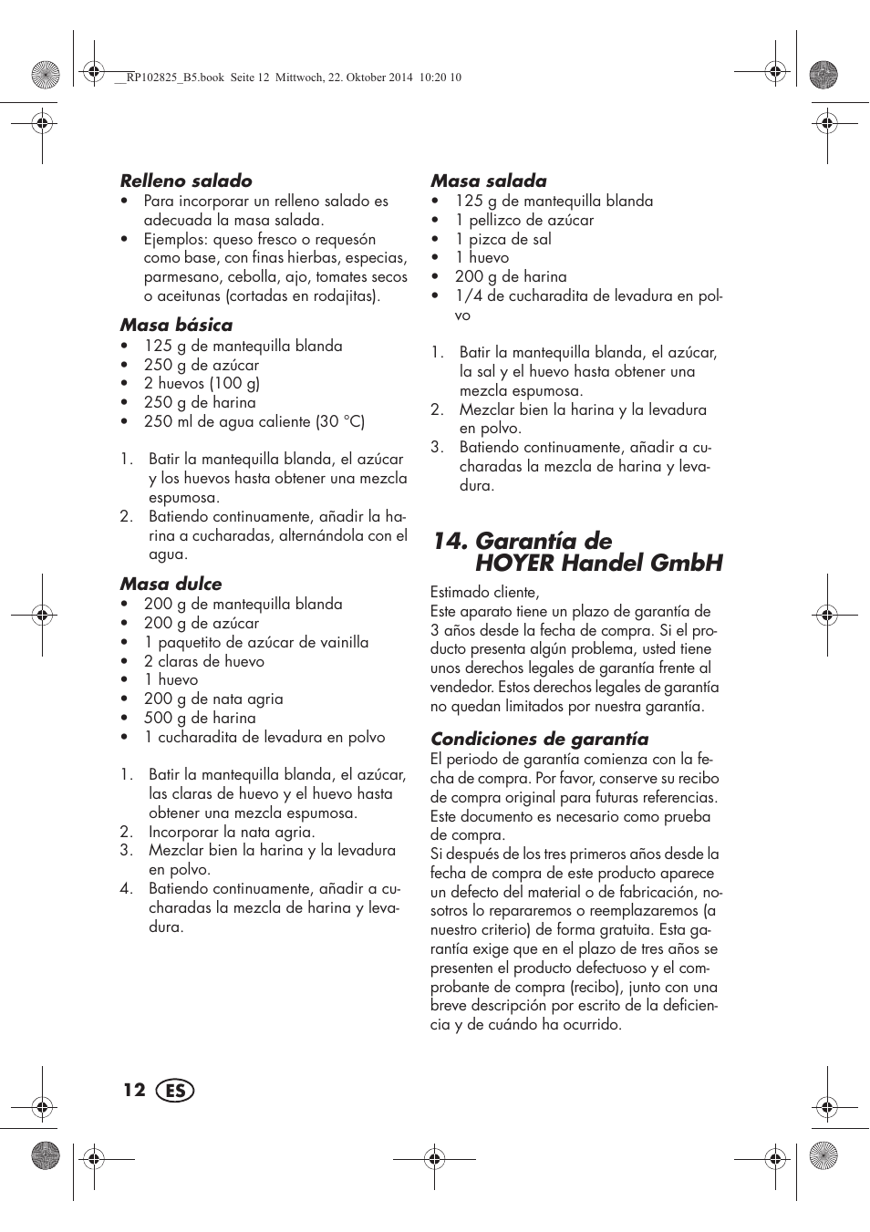 Garantía de hoyer handel gmbh | Silvercrest SWEW 750 B2 User Manual | Page 14 / 66