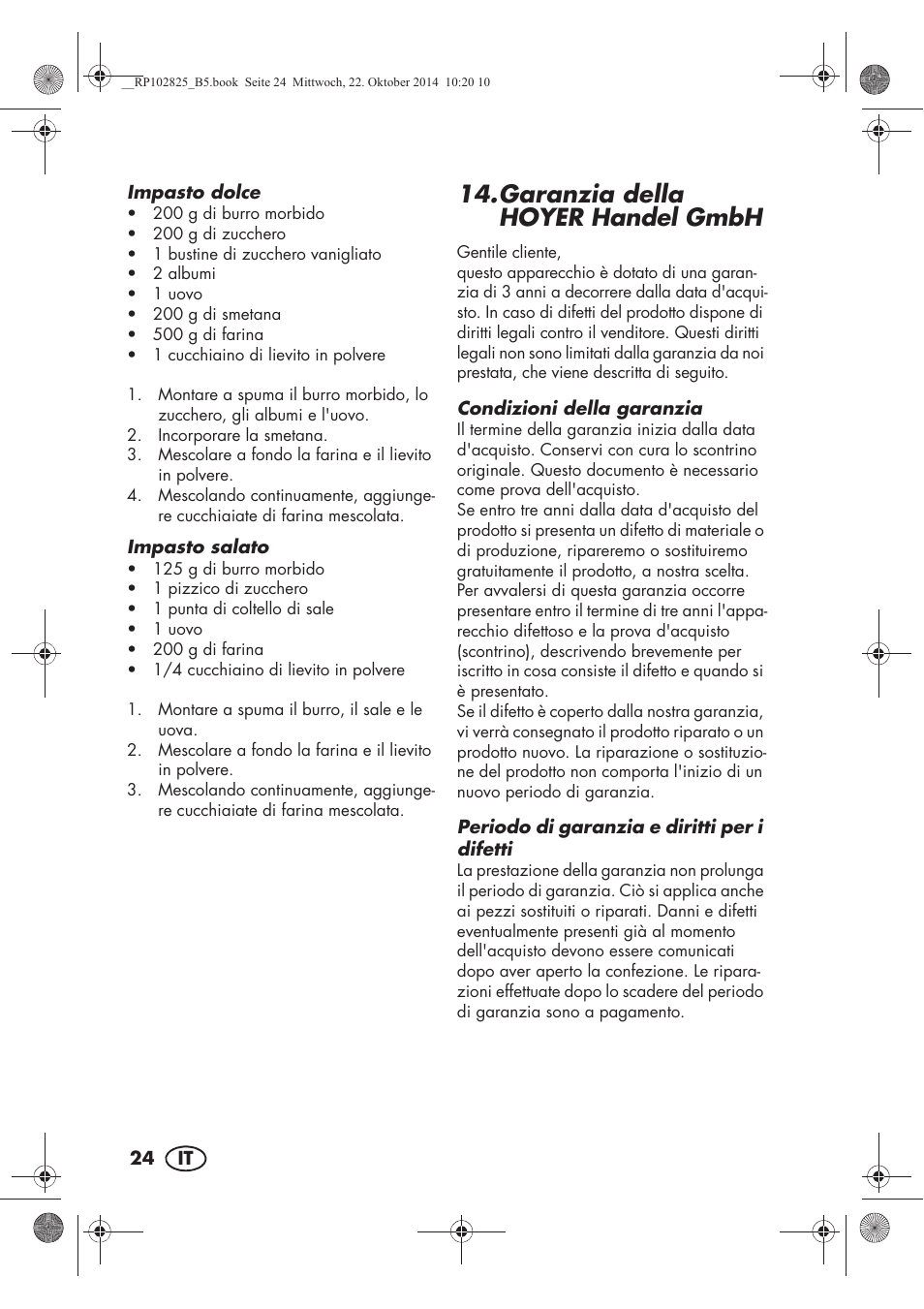 Garanzia della hoyer handel gmbh | Silvercrest SWEW 750 B2 User Manual | Page 26 / 66