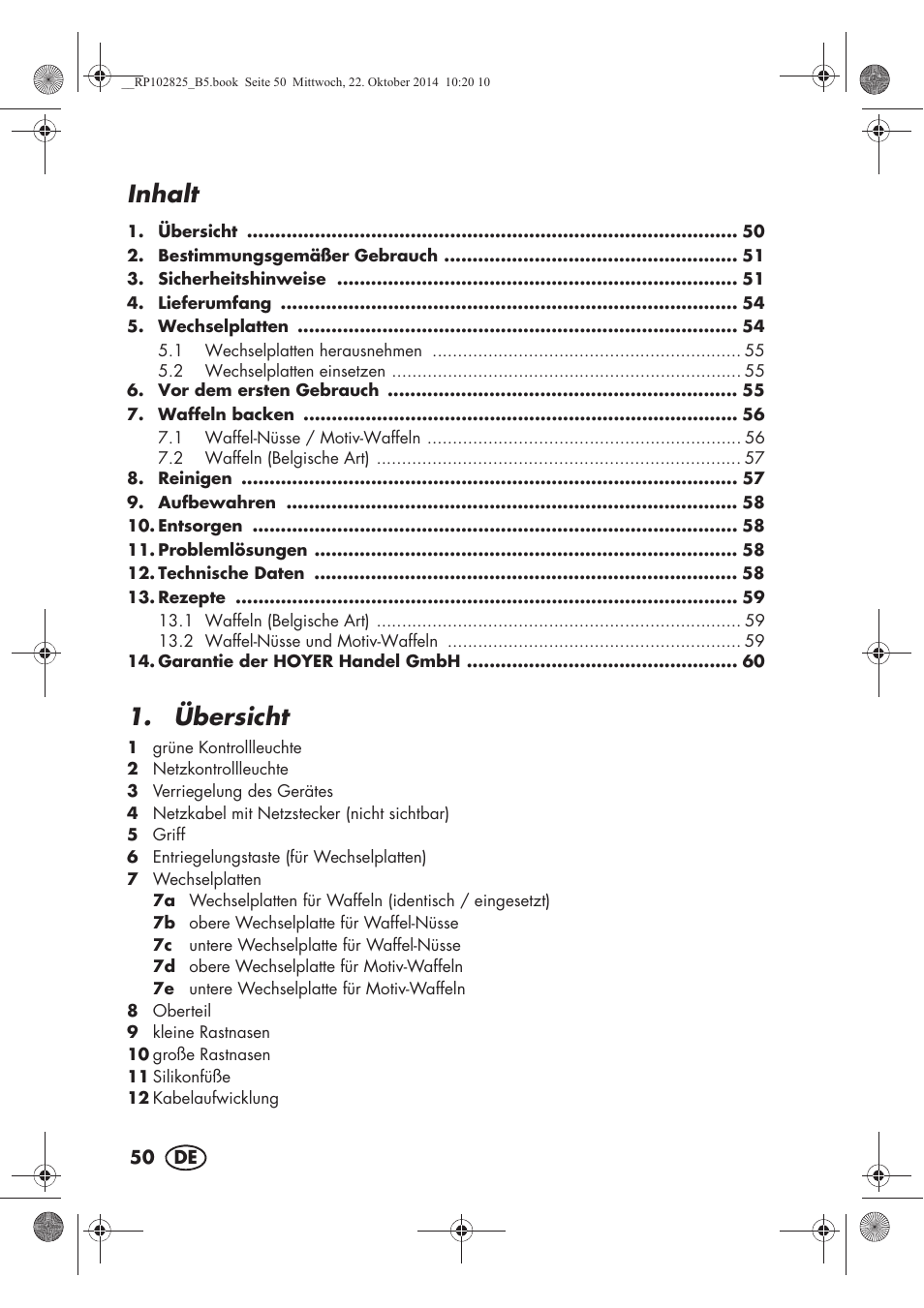 Inhalt, Übersicht | Silvercrest SWEW 750 B2 User Manual | Page 52 / 66