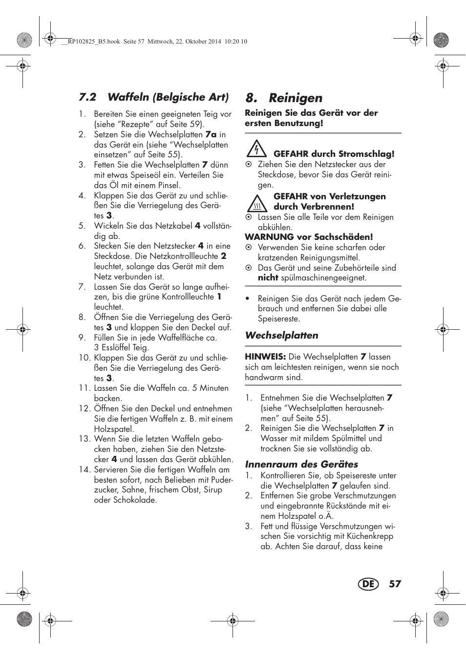 Reinigen | Silvercrest SWEW 750 B2 User Manual | Page 59 / 66