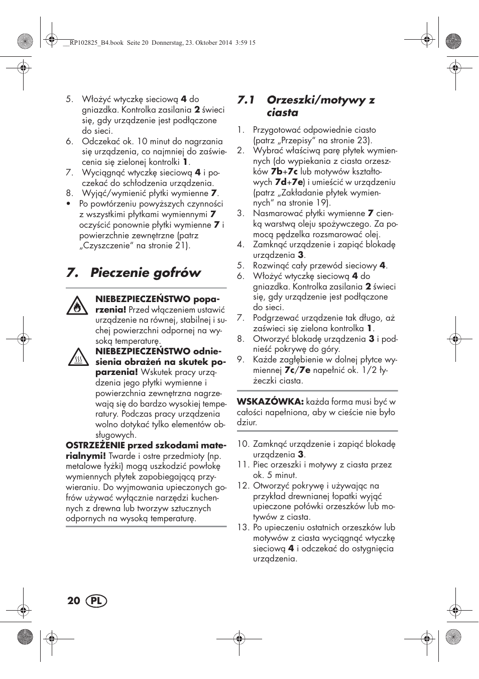 Pieczenie gofrów | Silvercrest SWEW 750 B2 User Manual | Page 22 / 90