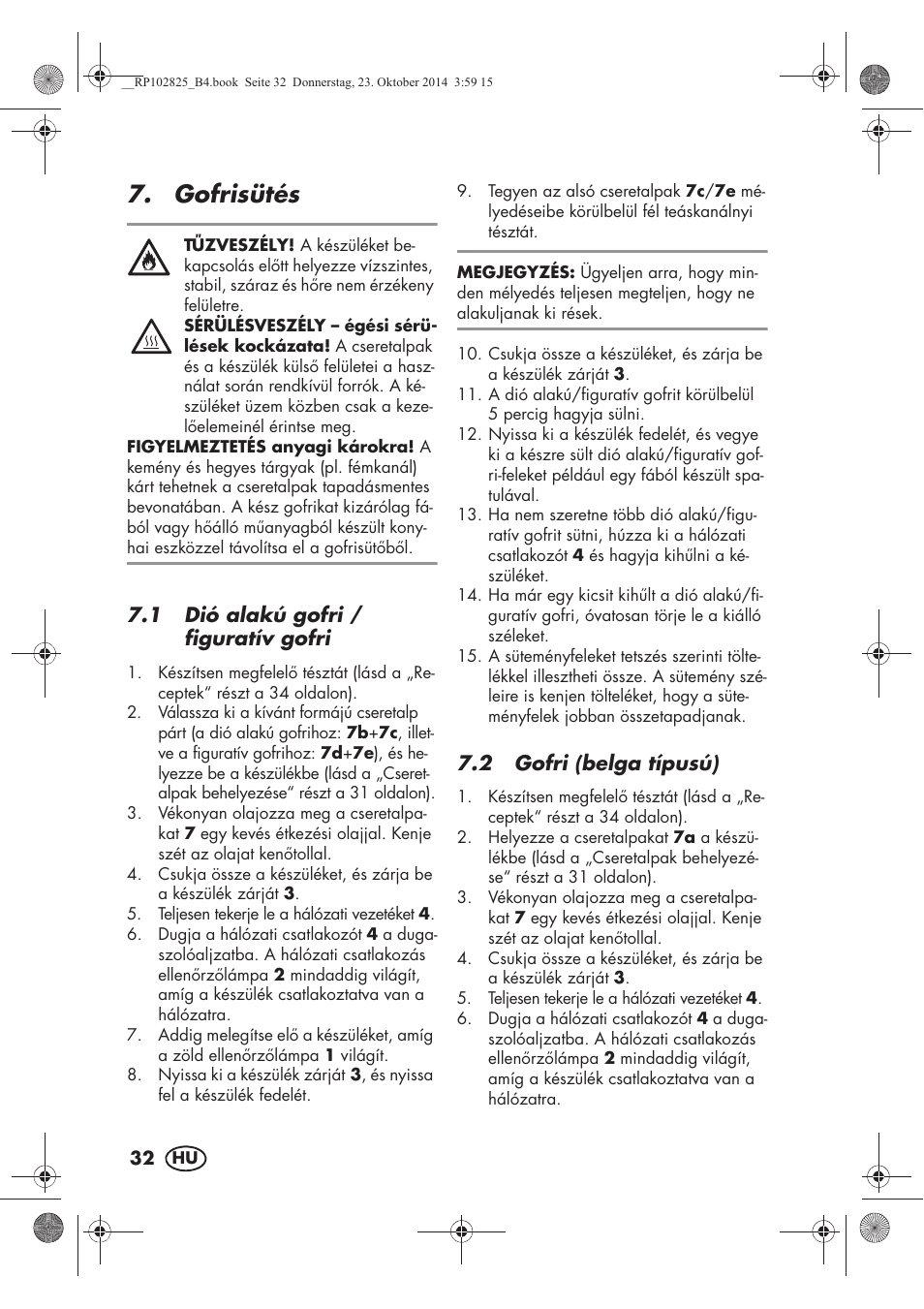 Gofrisütés | Silvercrest SWEW 750 B2 User Manual | Page 34 / 90