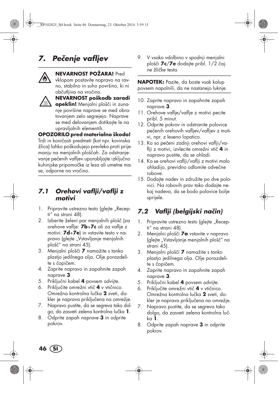 Peenje vafljev | Silvercrest SWEW 750 B2 User Manual | Page 48 / 90