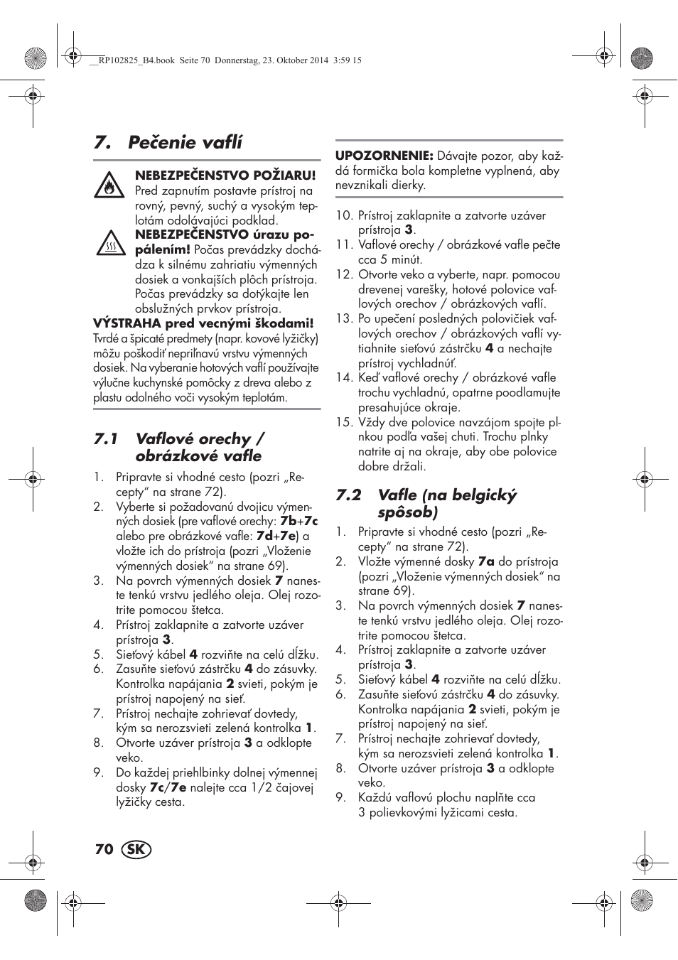 Peenie vaflí | Silvercrest SWEW 750 B2 User Manual | Page 72 / 90