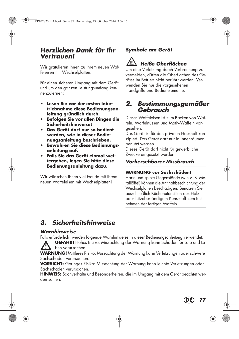 Herzlichen dank für ihr vertrauen, Bestimmungsgemäßer gebrauch, Sicherheitshinweise | Silvercrest SWEW 750 B2 User Manual | Page 79 / 90